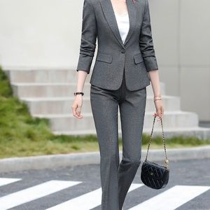 New Grey 2pc Women’s Business Career Suit XS